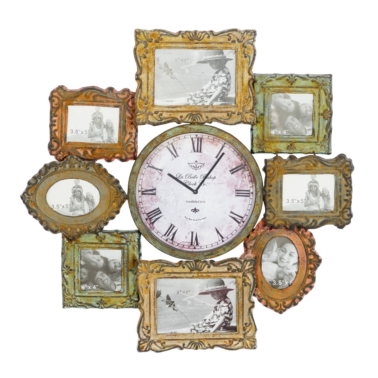 25" Multicolored Metal Frames Wall Clock